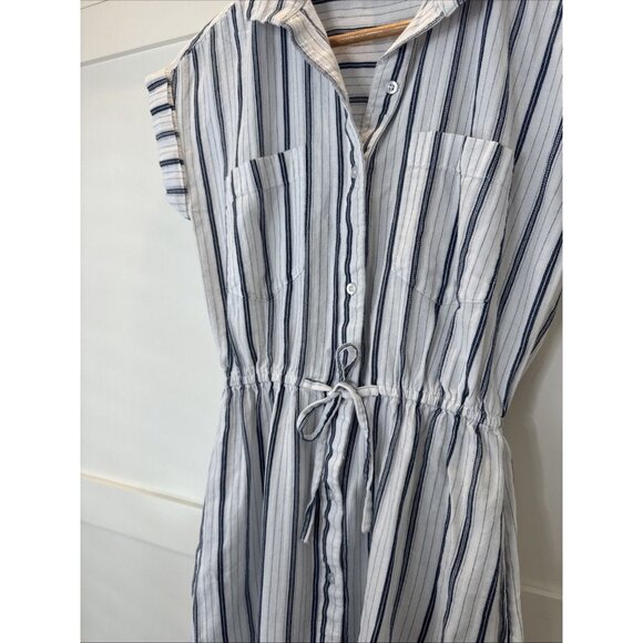 Japna Short Sleeve Dress Women’s Size Sm Striped Button Up Short Sleeve Dress - Picture 6 of 9